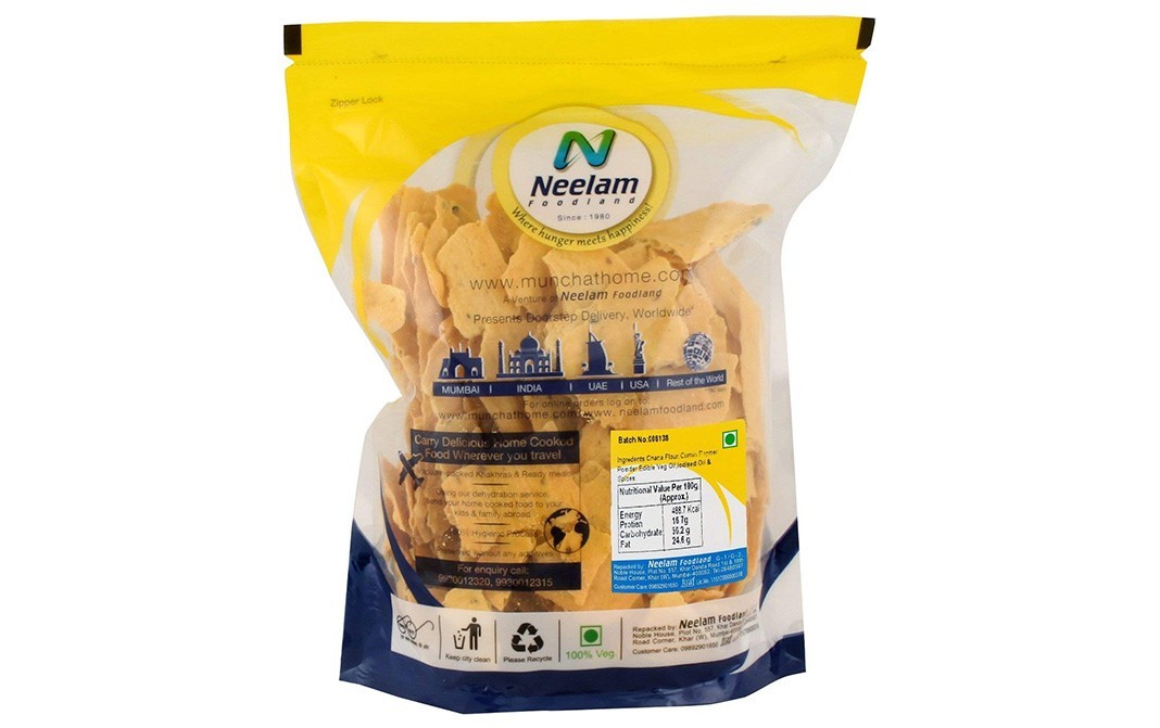 Neelam Foodland Roasted Baked Fafda Gathiya   Pack  400 grams